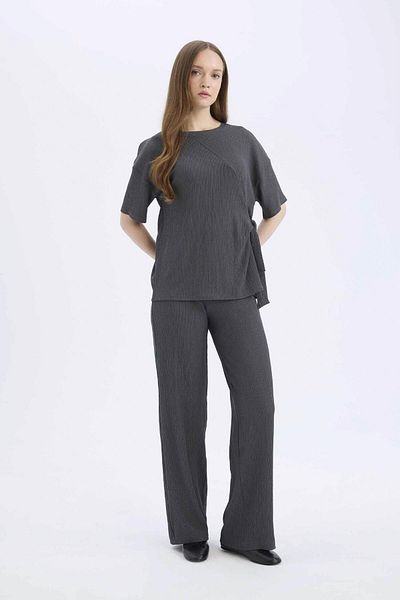 DeFacto Wrap-Around Pants Wide Leg Wide Wide Leg Stretchy Waisted C0200Ax25Sp