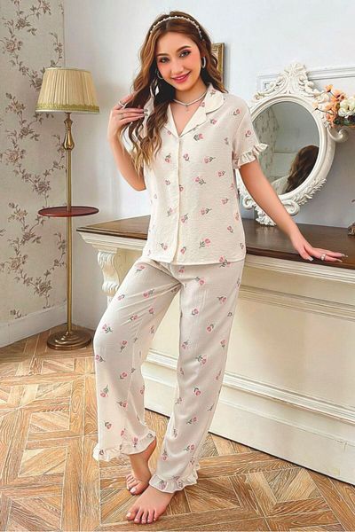 ELİTOL BURLAP BUTTONED PYJAMA SET