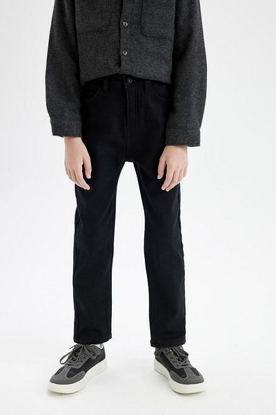 DeFacto Boy's Straight Leg Fleece Lined Jean Trousers D2364A824Wn