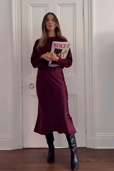 thesunfyre Жіноча стильна літня атласна спідниця довжиною міді