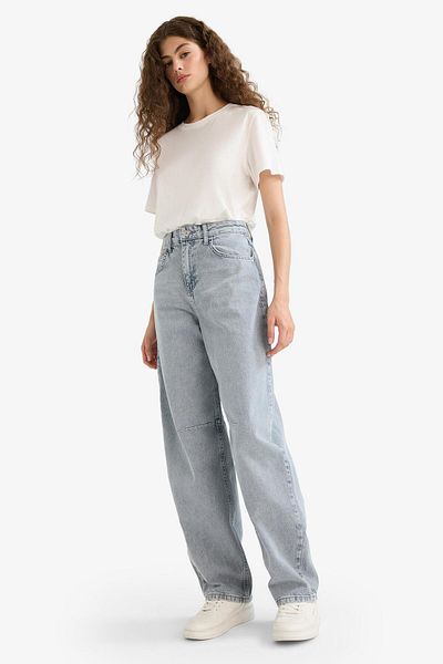 DeFacto Pantaloni largi, cu talie înaltă, lungi, lavabili, E3186AX25SP