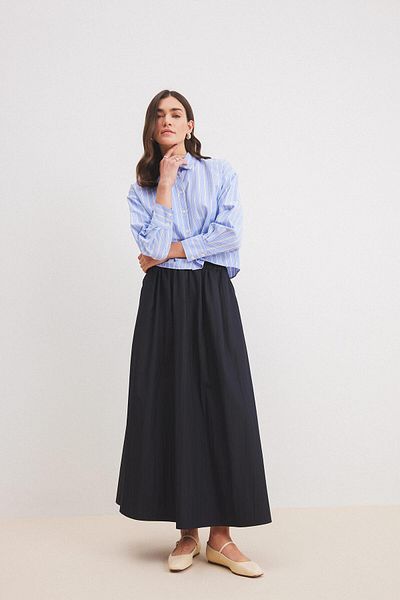 DeFacto A-Line Stretchy Waist Parachute Fabric Maxi Hijab Φούστα E1265ax25sp