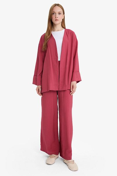 DeFacto Wide Leg Crinkle Fabric Trousers E7978Ax25Sm