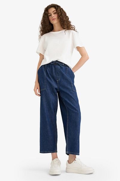 DeFacto Pull On Carrot Fit Pantaloni de blugi moi cu talie înaltă Crop Fit E0956AX25SM
