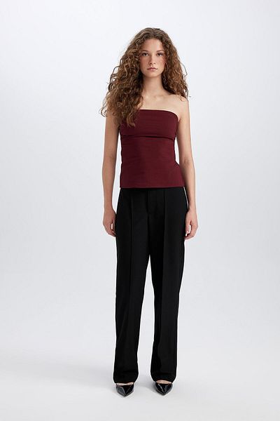 DeFacto Wide Leg Regular Waist Wide Leg Standard Length Classic Pants E1518Ax24Wn