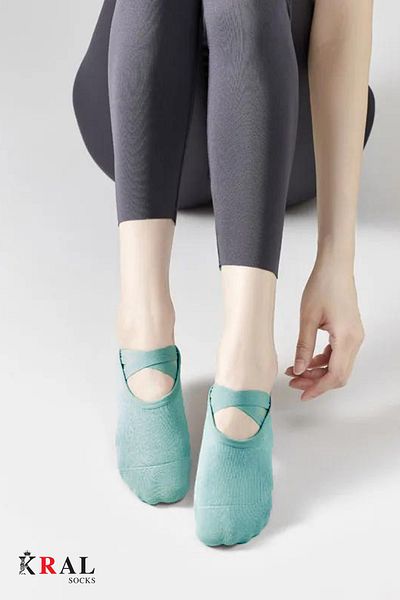KRAL SOCKS Бамбукови чорапи за пилатес - йога, ABS, нехлъзгаща се подметка Спортни чорапи за танци, балет и фитнес