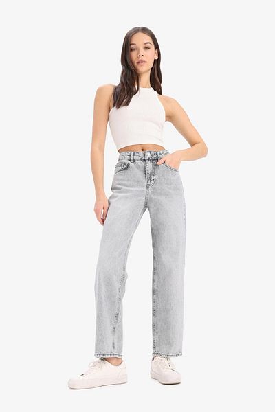 DeFacto Pantaloni scurti, cu talie înaltă, cu picior scurt, spălați, Tyc931cf1ddfaa3253f 165803