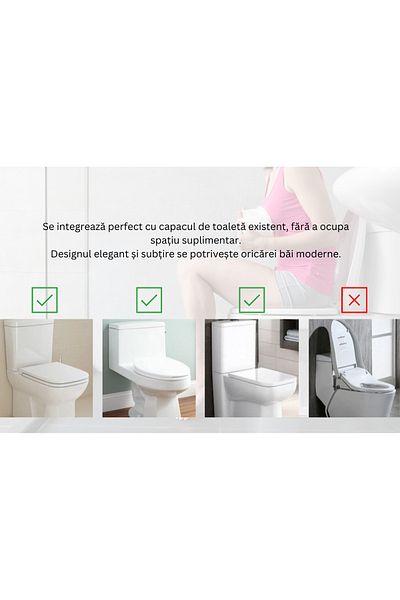 Medeyatech Bideu Non Electric Ultra Slim, Funcție pentru Apă Caldă și Rece, Presiune Reglabilă, Instalare Ușoară