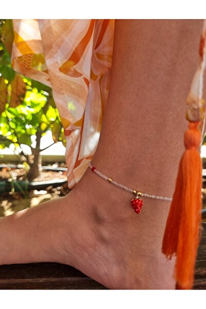 NEMOR STUDIO Pink Quartz Strawberry Figured Natural Stone Anklet |   Elegant ...
