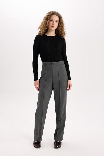DeFacto Wide Leg Regular Waist Wide Leg Standard Length Classic Pants E1518Ax24Wn