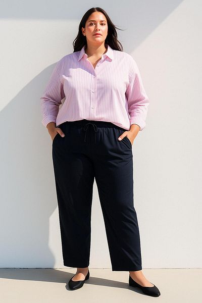 DeFacto Straight Fit Double Pocket High Waist Straight Leg Modal Fabric Pants E5962Ax25Sp