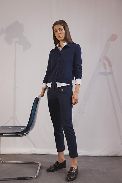 DeFacto Skinny Fit High Waist Pocket Button Straight Leg Pants E5431Ax25Sp