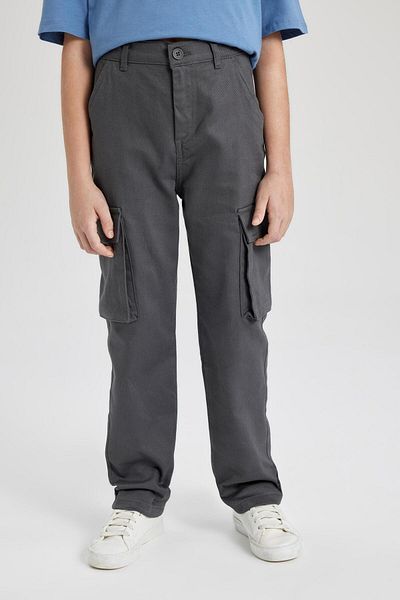 DeFacto Boy's Cargo Fit Standard Leg Twill Trousers B7162a824sp