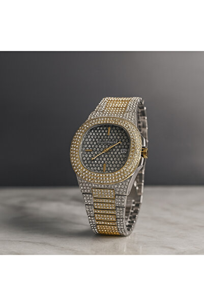 Goldpower Unisex Luxury Metal Jewelled Cord Calendar Wristwatch