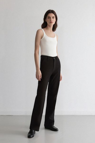 DeFacto Cool Straight Fit Gabardine Trousers High Waist E4346Ax25Sp