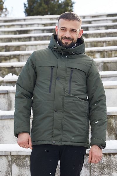 freemen Ανδρικό χειμωνιάτικο παλτό και παλτό και παρκά με κουκούλα με κουκούλα από χακί φλις