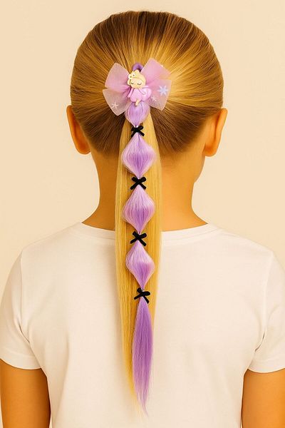 Motebarn Wear Fată Copil Păr Elastic Scrunchie Violet