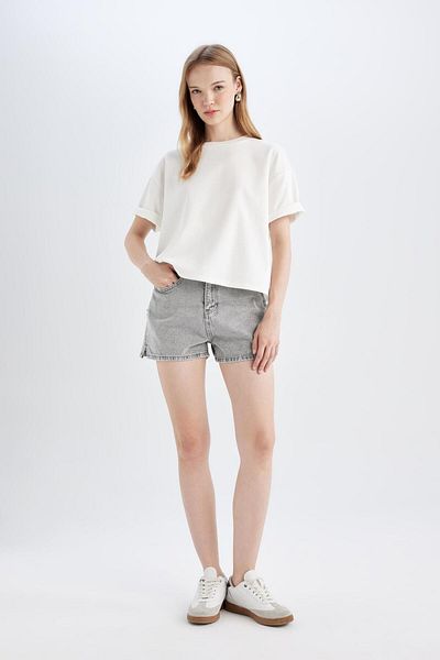 DeFacto Mom Fit High Waist Jean Shorts C0689Ax24Hs