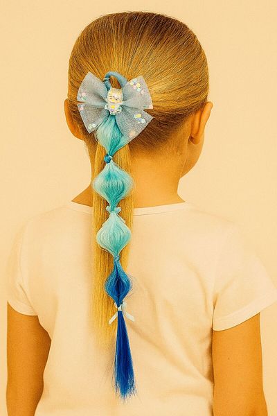 Motebarn Wear Fată Copil Păr Elastic Scrunchy Albastru