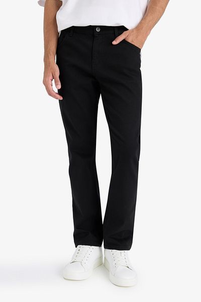 DeFacto Дънки Sergio Regular Fit Normal Cut Normal Tall Прави Черни Дънки E1933ax25sp