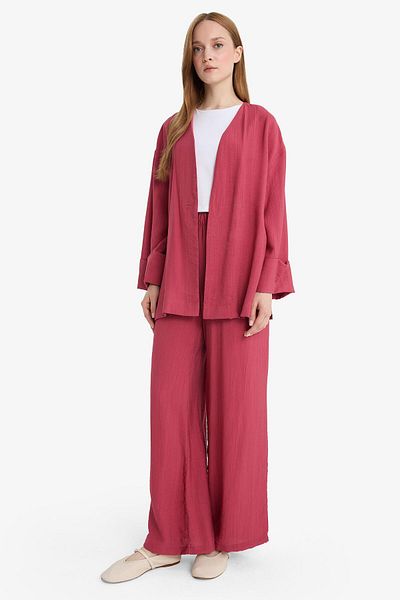 DeFacto Wide Leg Crinkle Fabric Trousers E7978Ax25Sm