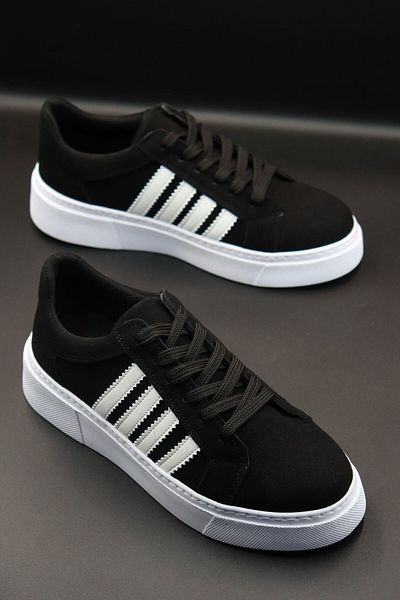 MY GROSS SHOES Black and White Stripe Detailed Orthopedic Daily Lightweight Guaranteed Men's Sneaker Sports Shoes