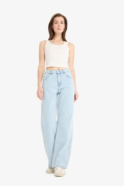 DeFacto Pantaloni de jeans de damă albastru deschis E1701ax/nm39