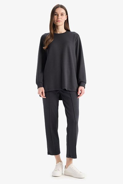 DeFacto Regular Fit Stretchy Waisted Basic Straight Pants with Pockets E1954Ax25Sp