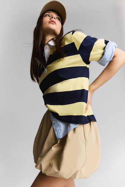 DeFacto Μίνι φούστα Balloon Fit ψηλόμεση ταφτά Terry Cotton E6715ax25sp