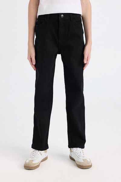 DeFacto Boy's Black Straight Fit Jeans - Pocketed, Straight Leg C3682A824Au
