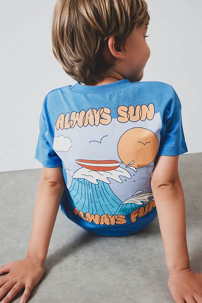 DeFacto Baby Boy 2-Piece Set Printed Short Sleeve T-Shirt Shorts E6818A525Sm