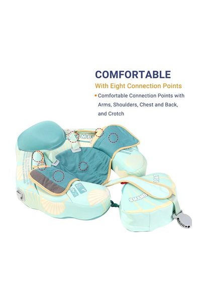 Schulzz Mambobaby Seashell Patterned Sun Protection for Babies Green - Safe Child with Safety Lock