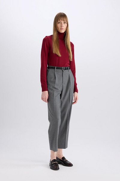 DeFacto Carrot Fit Short Wide Leg Pants with High Waist Pockets - E0573Ax24Au