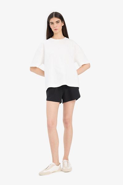 DeFacto Relax Fit Stretchy Waisted Black Bermuda Shorts E6435Ax25Sm