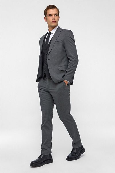 SÜVARİ Slim Fit Combination Black Suit