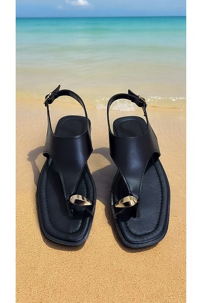 StWenn Sandale de damă Shay Flip Flop cu accesorii aurii - ECRU