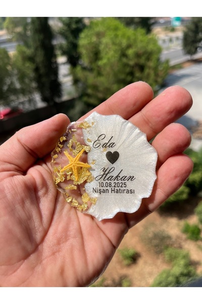 Uğur efendi şekerleme Epoksi Magnet 25 Adet Deniz Yıldızlı Nişan Magneti Nika...