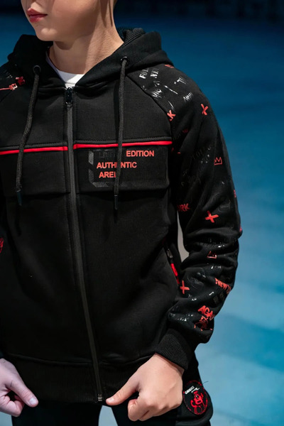 Zaziko Kids Erkek Çocuk Arel Fermuarlı Kapüşonlu Eşofman Takımı Outdoor ESF.2020