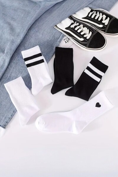 Hitit Socks Унісекс 5 пар преміум якості з візерунком тенісні шкарпетки