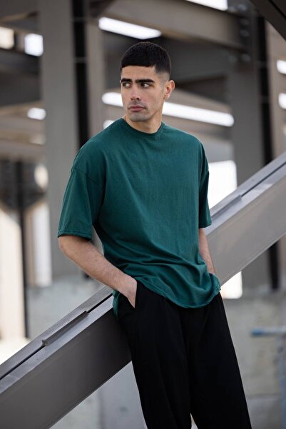 Buteks Žakard Emerald Unisex Oversize kroj okrugla kragna Pamuk Komad Ležerni...