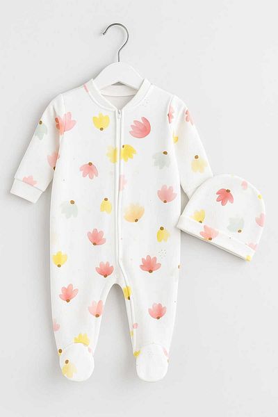 Bebitof Soft Fabric Colorful Leaf Pattern Baby Romper