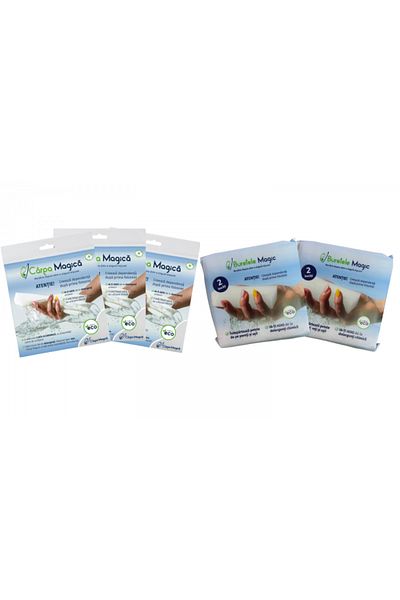 INNOVIO Pachet 3 x Carpa Magica, Laveta Microfibra 40x40 cm si 4 x Burete Magic, Curatare fara Detergent