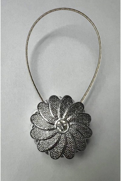 NİVEMESHOME Nivemeshome Ασημένια Πόρπη Κουρτίνας με Πέτρες