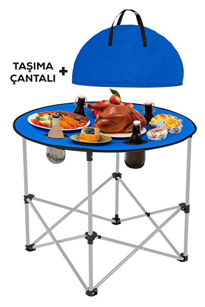 WILLY’S CAMP Katlanabilir Kamp Masası 4 Bardaklıklı -çantalı Piknik Plaj Ve B...