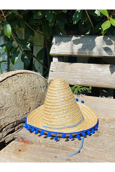 AKTEZ-EL Pălărie mexicană originală din paie pentru copii