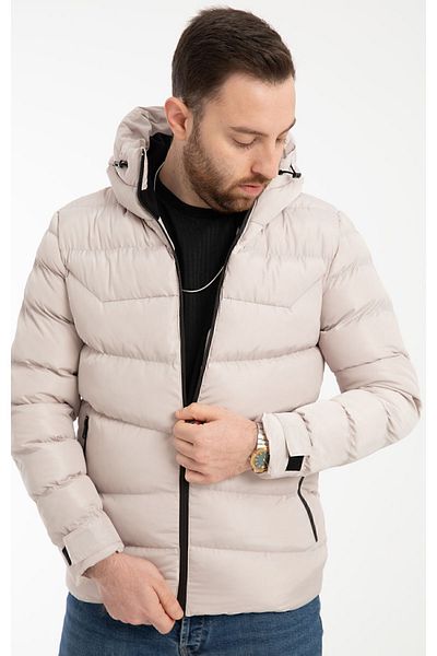 Montstop Ανδρικό παλτό Parka με κουκούλα από γούνα Fleece