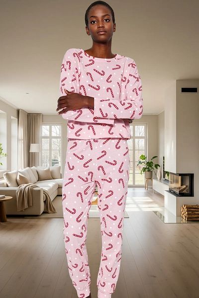PayBuy Women's Winter New Year's Printed Cotton Pajama Set Comfortable Use for Daily