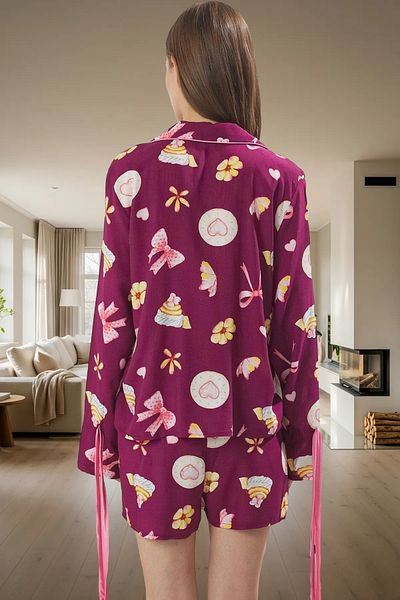 PayBuy Women's Viscose Pajama Set with Shorts Tie-Up Comfortable Distinguished Material Quality Craftsmanship