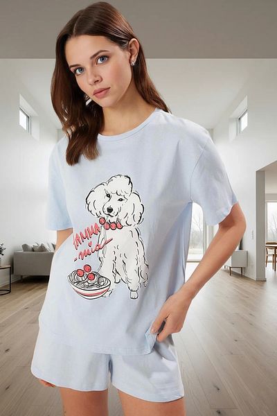 PayBuy Women's Cotton Dog Pattern Comfortable Pajamas Set Summer Homewear Perfect Fit Quality Craftsmanship