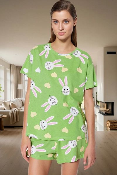 PayBuy Women's Teddy Bear Cotton Short Sleeve Pajamas Set Durable Material Trend Design